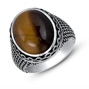 Sterling Silver 925 Men Oxidized Men's Ring
